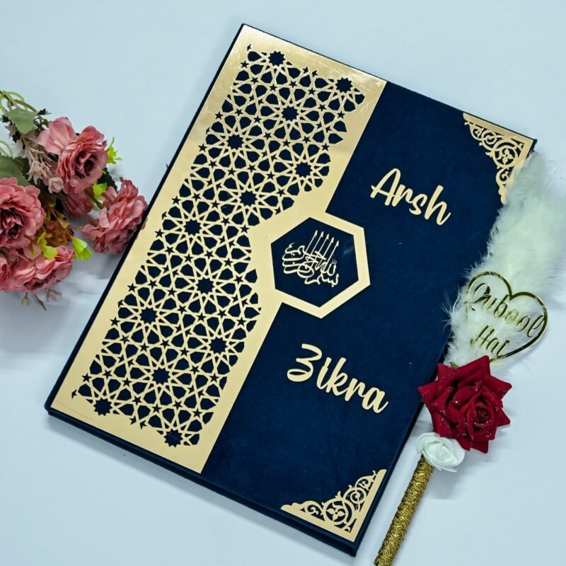 Star Design Nikah Nama Red &Navy Blue